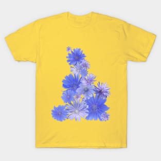 Blue Chicory Flowers: A Floral Arrangement T-Shirt